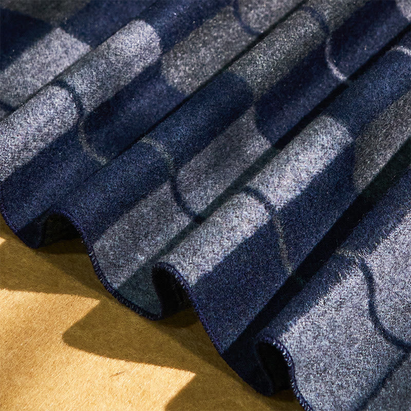 Sciarpa calda con nappe a quadri classici da uomo - image 5