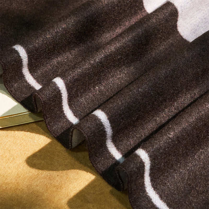 Sciarpa calda con nappe e dettagli a righe classiche da uomo - image 4