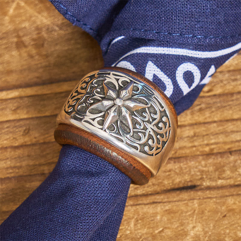 Fazzoletto da taschino stampato con bottone rotondo esagramma e anacardi - image 4