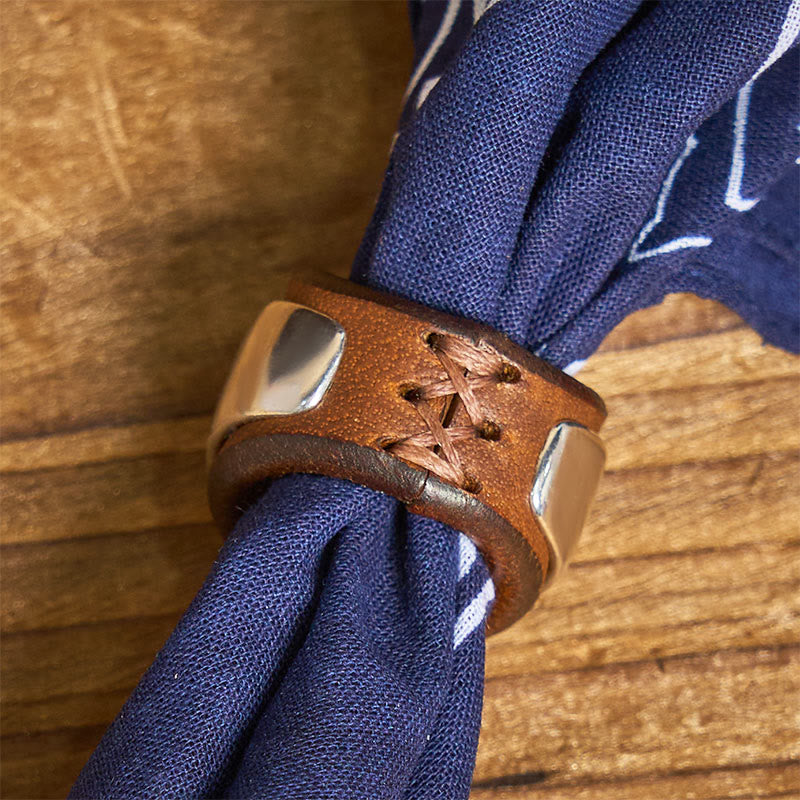 Fazzoletto da taschino stampato con bottone rotondo esagramma e anacardi - image 5