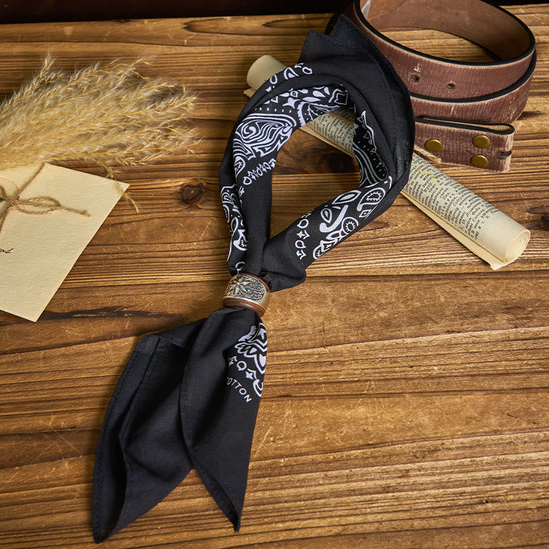 Fazzoletto da taschino stampato con bottone rotondo esagramma e anacardi - image 14