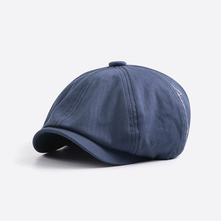 Cappello berretto da strillone da uomo con dettagli ricamati retrò eleganti - Blu - Regolabile (22-23 5/8") - image 0