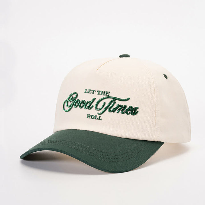 Cappellino da baseball bicolore ricamato Let the Good Times Roll - bianco sporco con verde scuro - M (22-22 7/8") - image 4