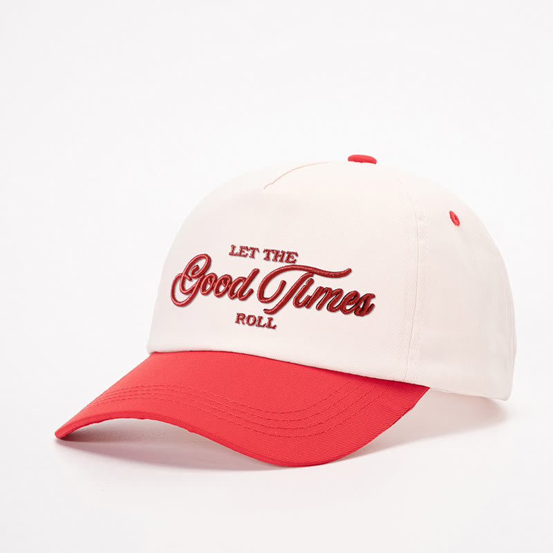 Cappellino da baseball bicolore ricamato Let the Good Times Roll - bianco sporco con rosso - M (22-22 7/8") - image 3