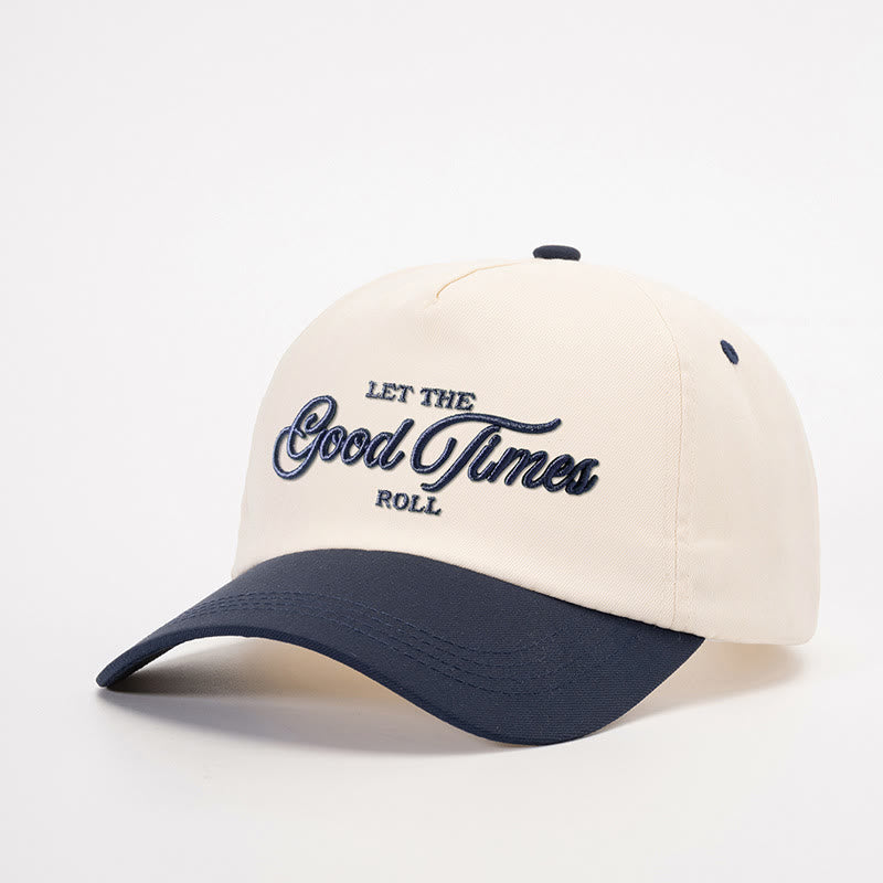 Cappellino da baseball bicolore ricamato Let the Good Times Roll - bianco sporco con blu navy - M (22-22 7/8") - image 5