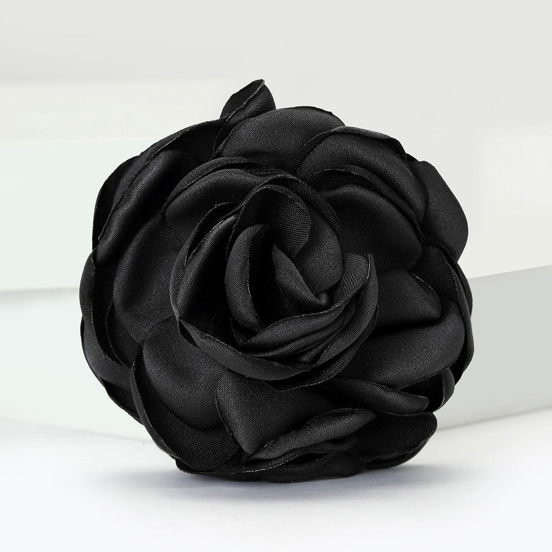 Spilla multicolore elegante in raso lucido con rosa - Nero - image 2