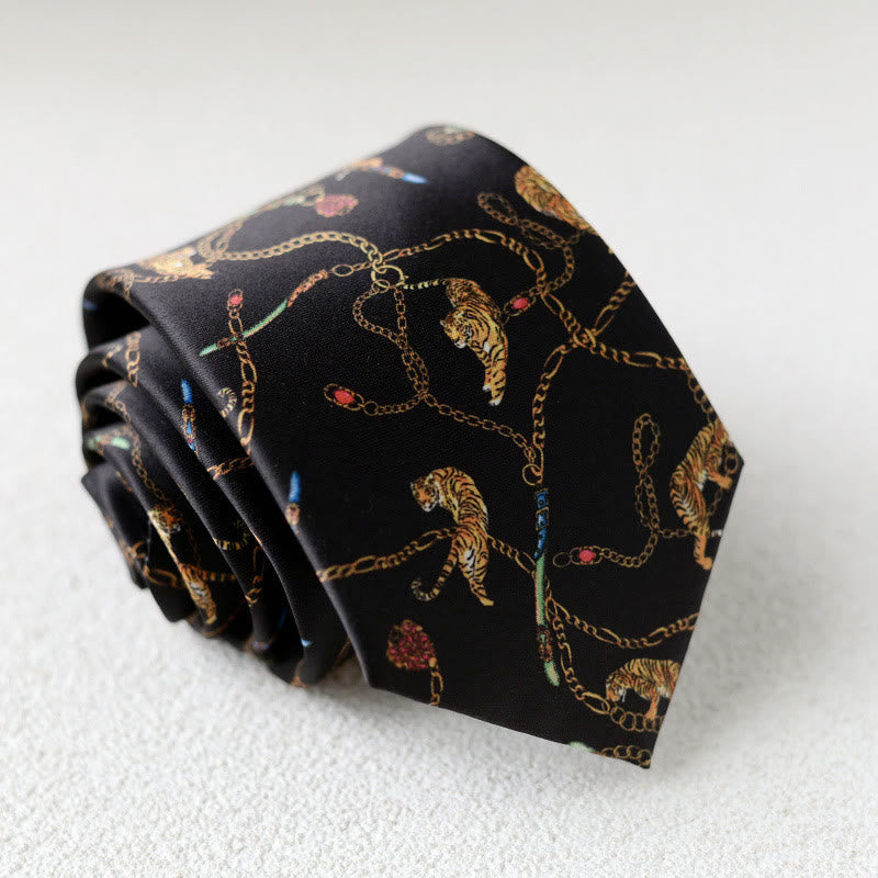 Cravatta verde da uomo personalizzata con stampa di cavalli - Stile n. 7 - image 9