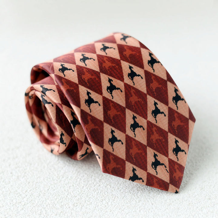 Cravatta verde da uomo personalizzata con stampa di cavalli - Stile n. 14 - image 16