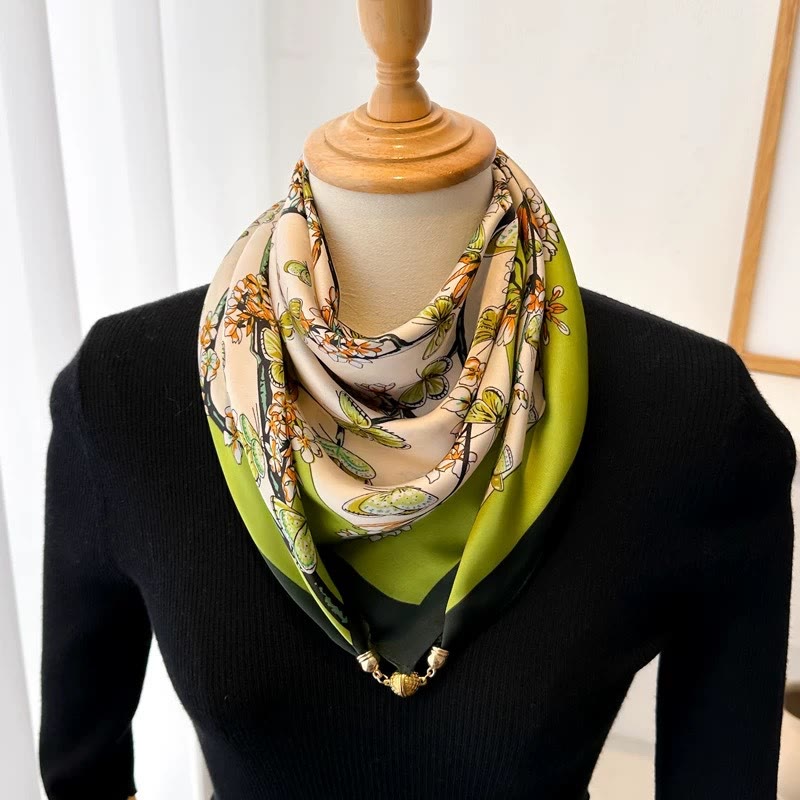 Cravatta magnetica quadrata elegante con stampa retrò da donna - Stile n. 24 - image 26