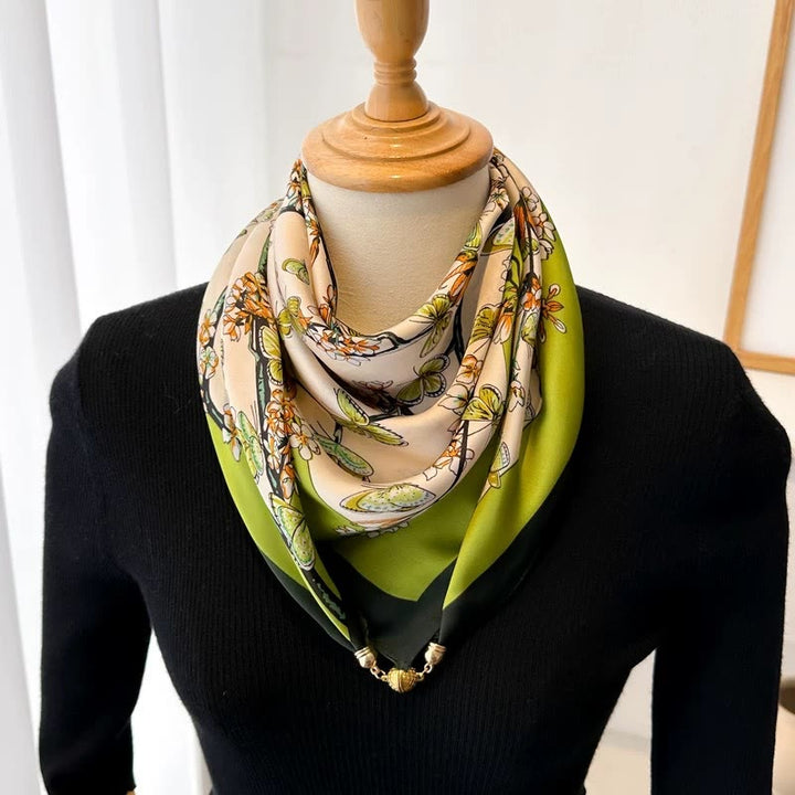 Cravatta magnetica quadrata elegante con stampa retrò da donna - Stile n. 24 - image 26