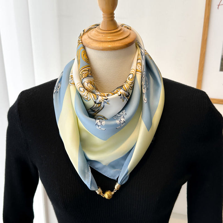 Cravatta magnetica quadrata elegante con stampa retrò da donna - Stile n. 11 - image 13