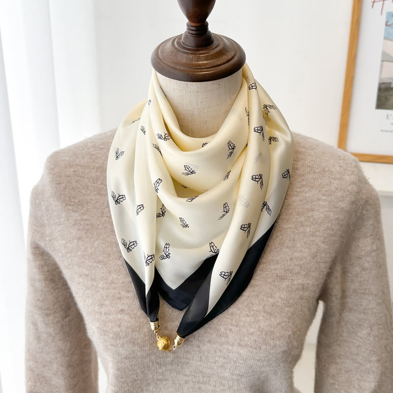 Cravatta magnetica quadrata elegante con stampa retrò da donna - Stile n. 17 - image 19