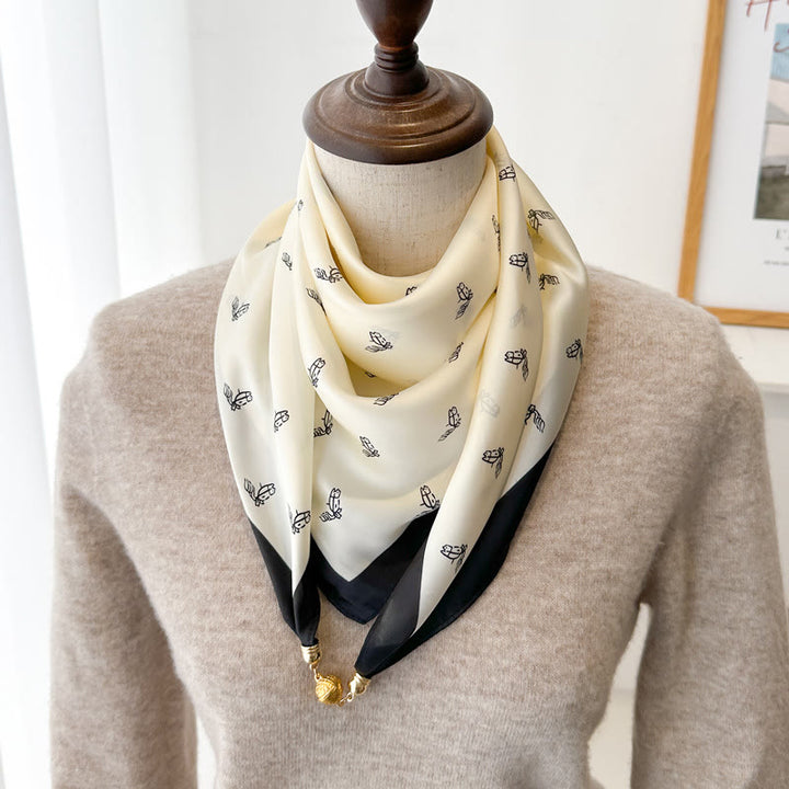 Cravatta magnetica quadrata elegante con stampa retrò da donna - Stile n. 17 - image 19