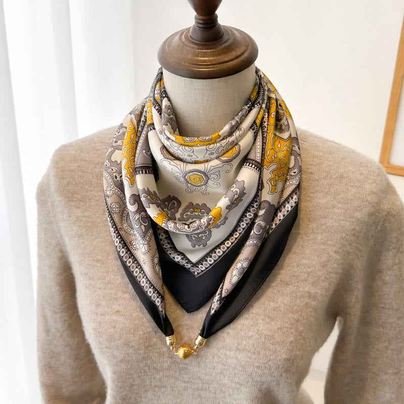 Cravatta magnetica quadrata elegante con stampa retrò da donna - Stile n. 8 - image 10