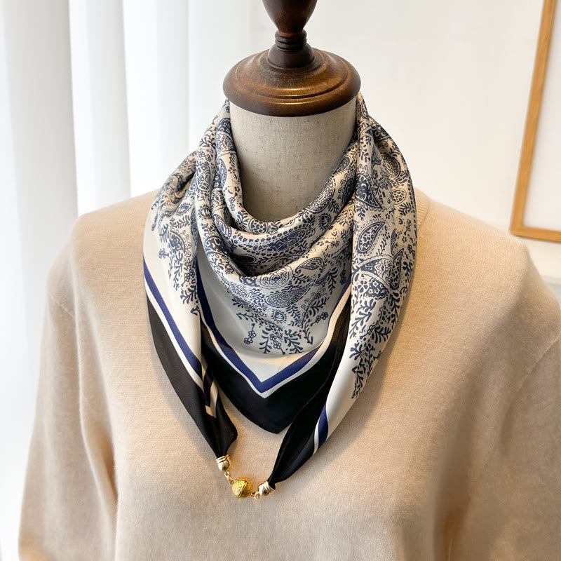 Cravatta magnetica quadrata elegante con stampa retrò da donna - Stile n. 18 - image 20