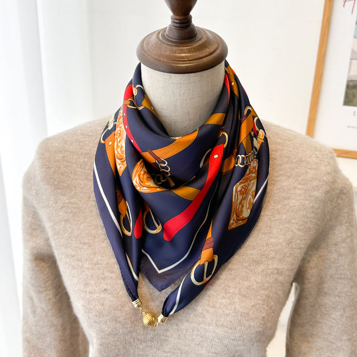 Cravatta magnetica quadrata elegante con stampa retrò da donna - Stile n. 12 - image 14