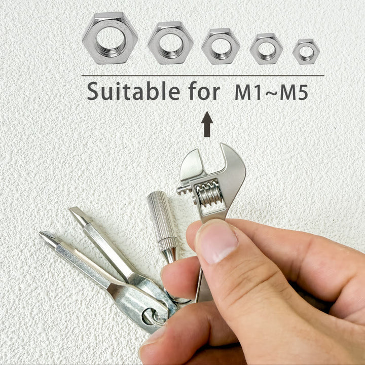 Portachiavi con mini utensile tascabile 4 in 1, coltello, chiave inglese, cacciavite - image 5