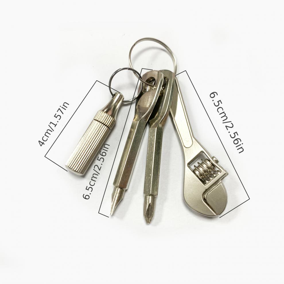 Portachiavi con mini utensile tascabile 4 in 1, coltello, chiave inglese, cacciavite - image 6