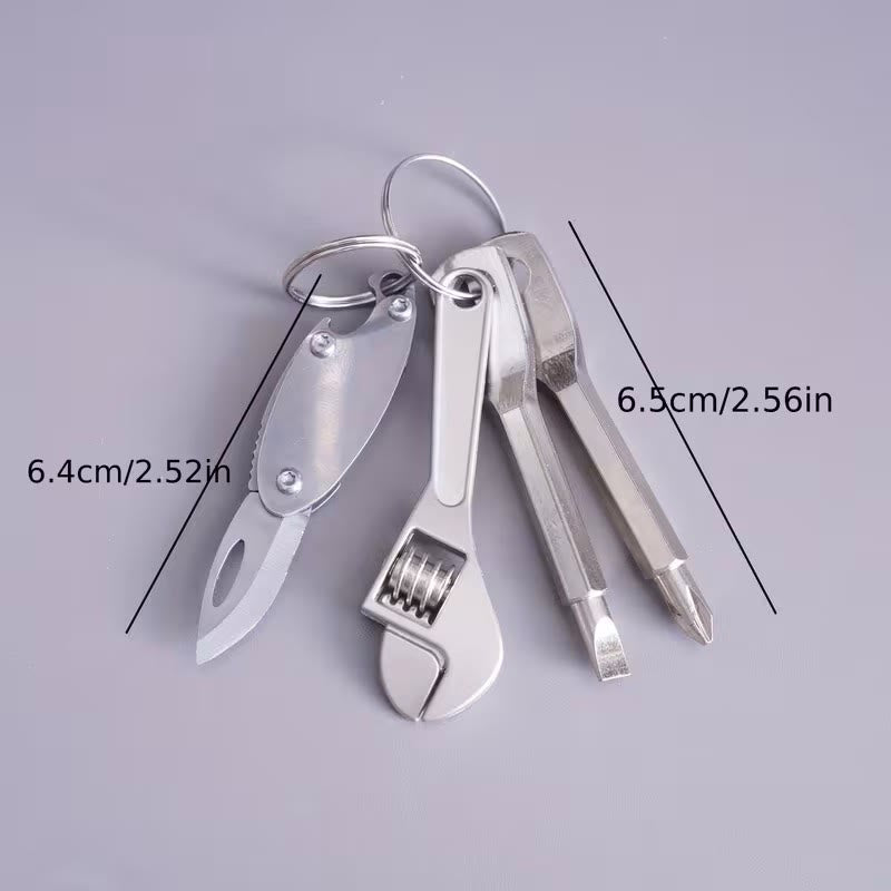Set di utensili compatti 4 in 1 con coltello, chiave inglese, cacciavite e portachiavi - image 8