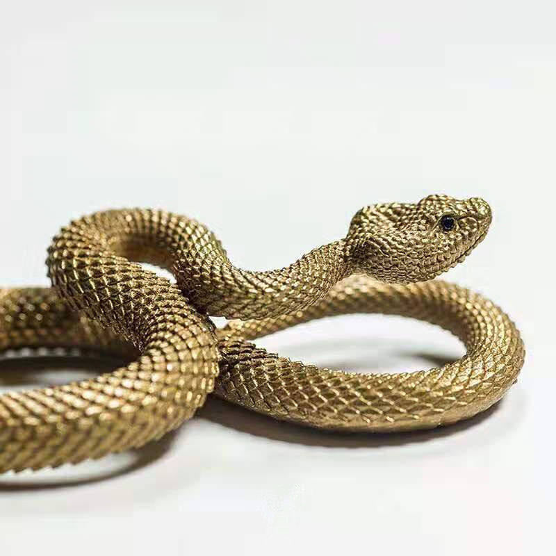 Portachiavi a forma di serpente in ottone con gancio, stile gotico e animale - image 2