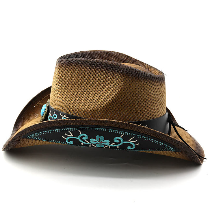 Cappelli da cowboy in stile western intrecciati con dettagli turchesi e rifiniture ricamate - image 2