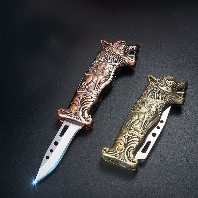 Accendino a butano con coltello pieghevole Wolf Head 2 in 1 - image 4