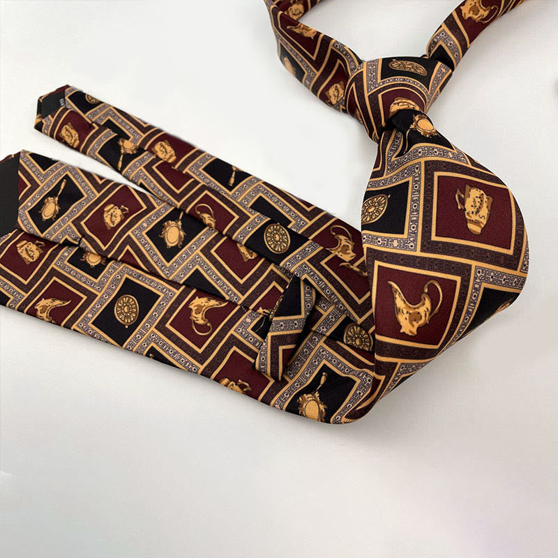 Cravatta da uomo personalizzata con motivo retrò e stile multiplo - image 1