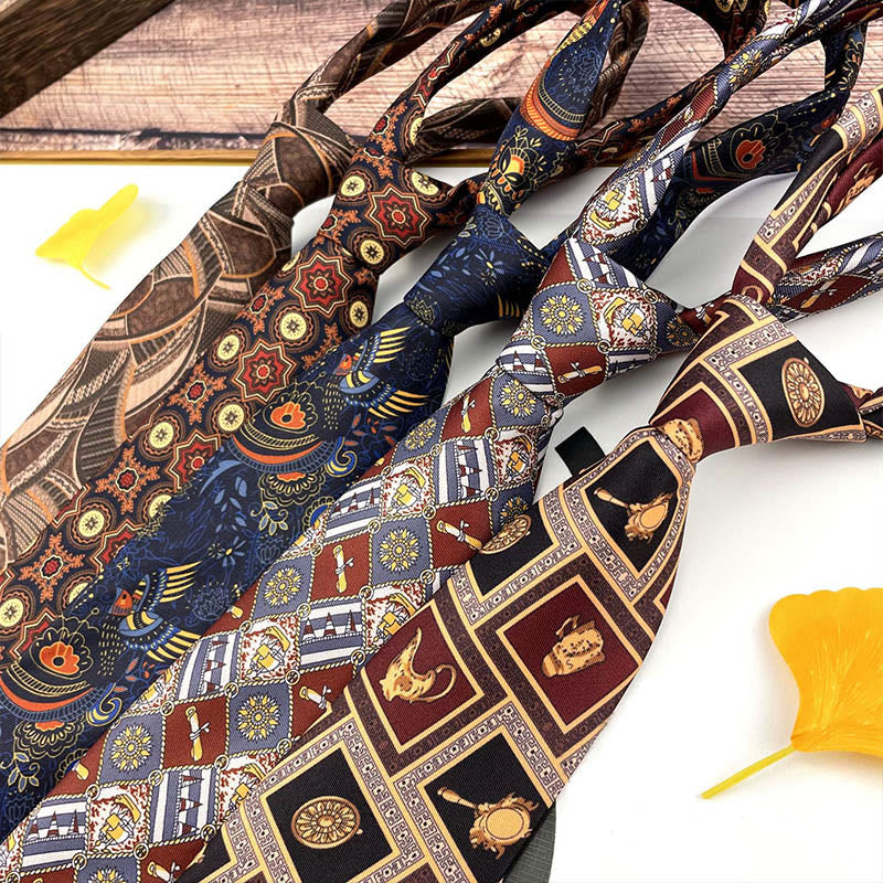 Cravatta da uomo personalizzata con motivo retrò e stile multiplo - image 3