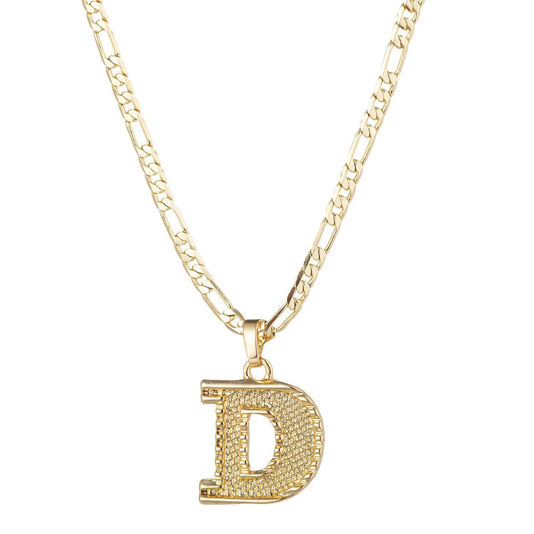 Collana con ciondolo a forma di lettera dorata semplice e nobile - D - image 7