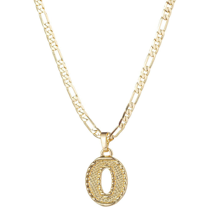 Collana con ciondolo a forma di lettera dorata semplice e nobile - O - image 16