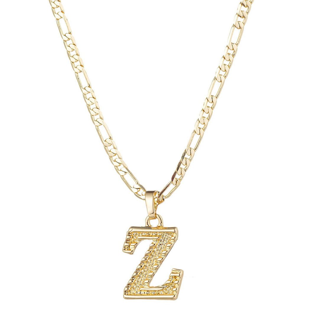 Collana con ciondolo a forma di lettera dorata semplice e nobile - Z - image 27