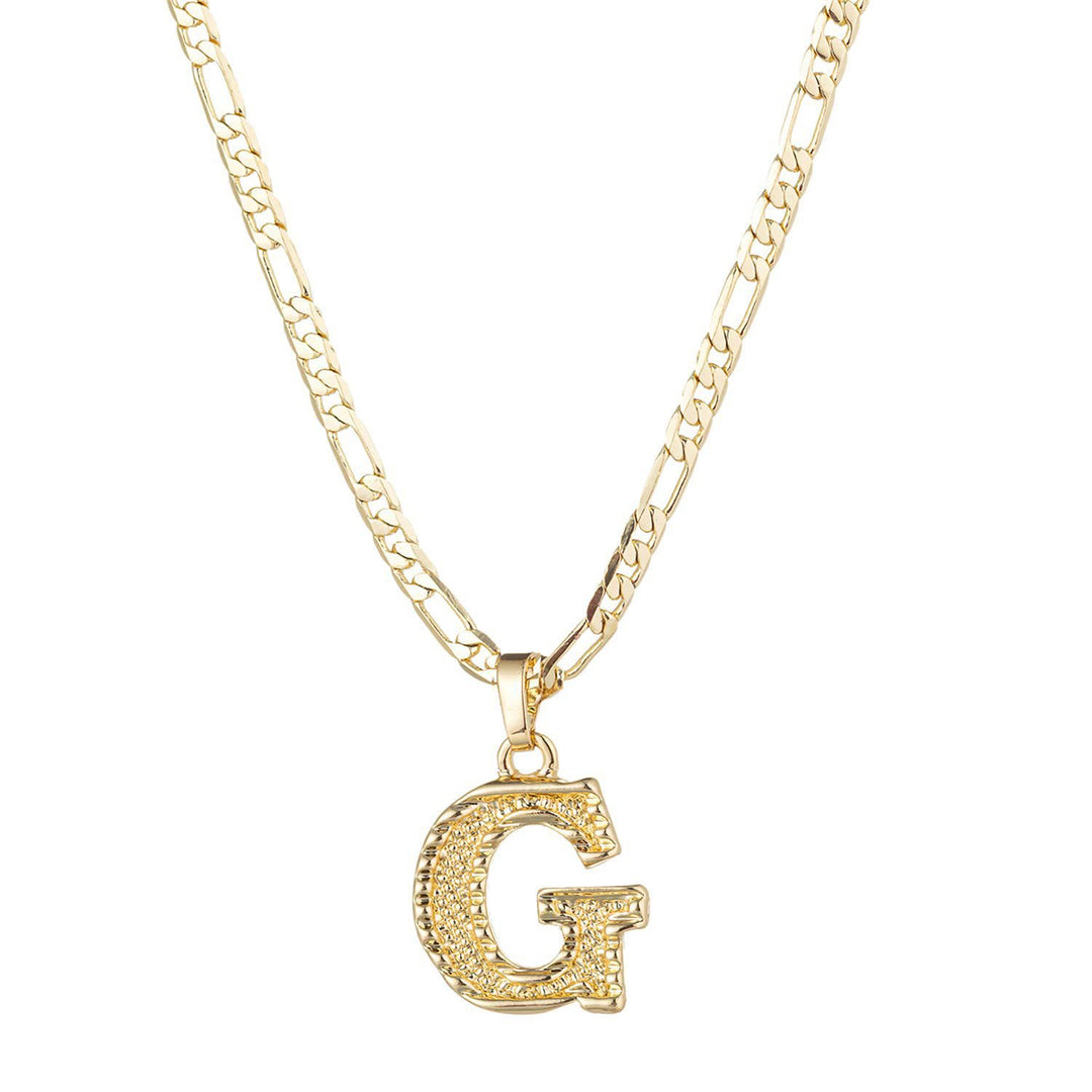 Collana con ciondolo a forma di lettera dorata semplice e nobile - G - image 9