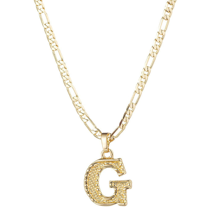 Collana con ciondolo a forma di lettera dorata semplice e nobile - G - image 9
