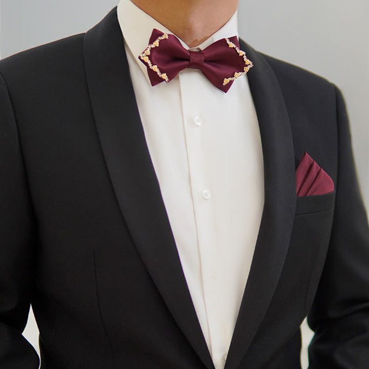 Papillon a doppio strato con bordo rosa dorato brillante - image 2