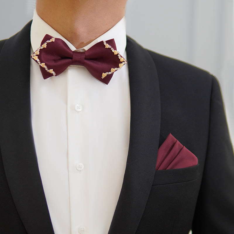 Papillon a doppio strato con bordo rosa dorato brillante - image 8