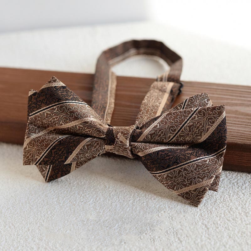 Set di 5 cravatte da uomo con stampa diagonale marrone retrò - image 5