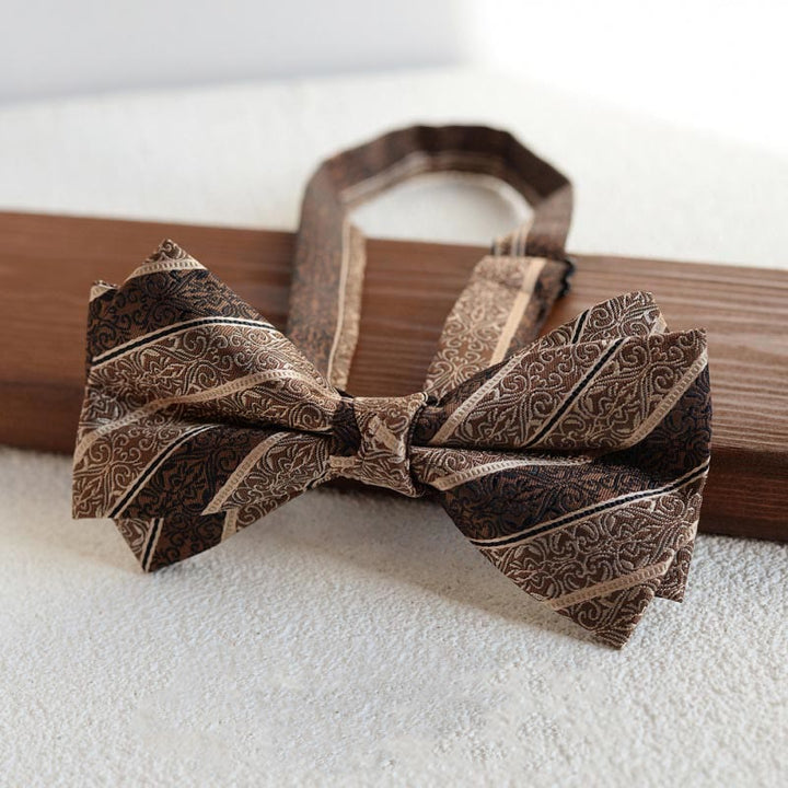 Set di 5 cravatte da uomo con stampa diagonale marrone retrò - image 5