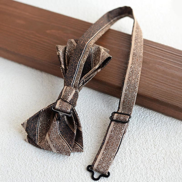 Set di 5 cravatte da uomo con stampa diagonale marrone retrò - image 6