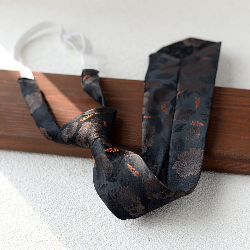 Cravatta pre-annodata con stampa floreale da uomo per abito - Stile n. 1 - image 0