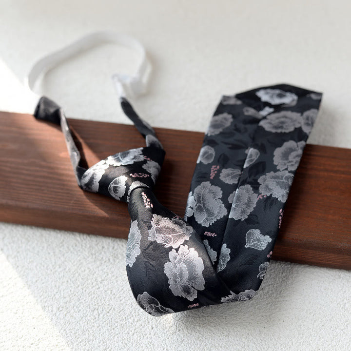 Cravatta pre-annodata con stampa floreale da uomo per abito - Stile n. 11 - image 11