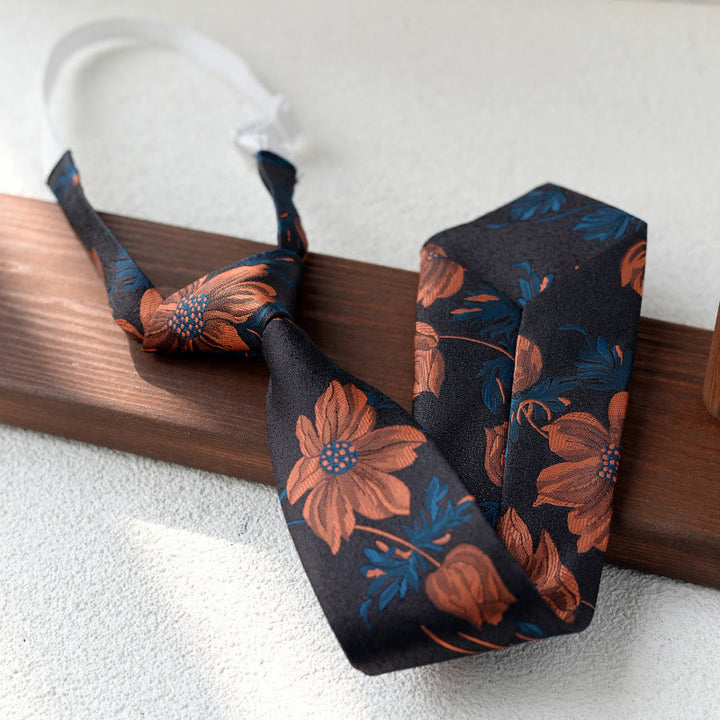 Cravatta pre-annodata con stampa floreale da uomo per abito - Stile n. 7 - image 7