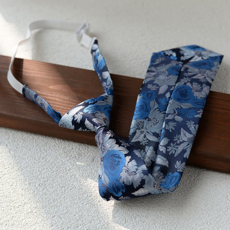 Cravatta pre-annodata con stampa floreale da uomo per abito - Stile n. 9 - image 9