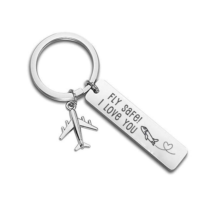Portachiavi personalizzato con testo inciso a forma di mini aeroplano - image 4