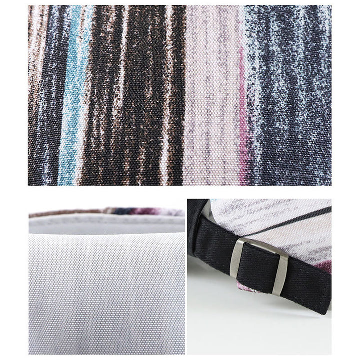 Elegante berretto con motivo a righe astratte e parte superiore piatta - image 2