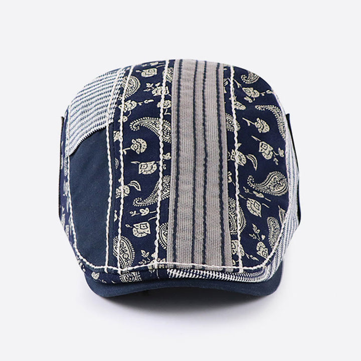 Cappello basco vintage con patchwork a righe e paisley - image 1