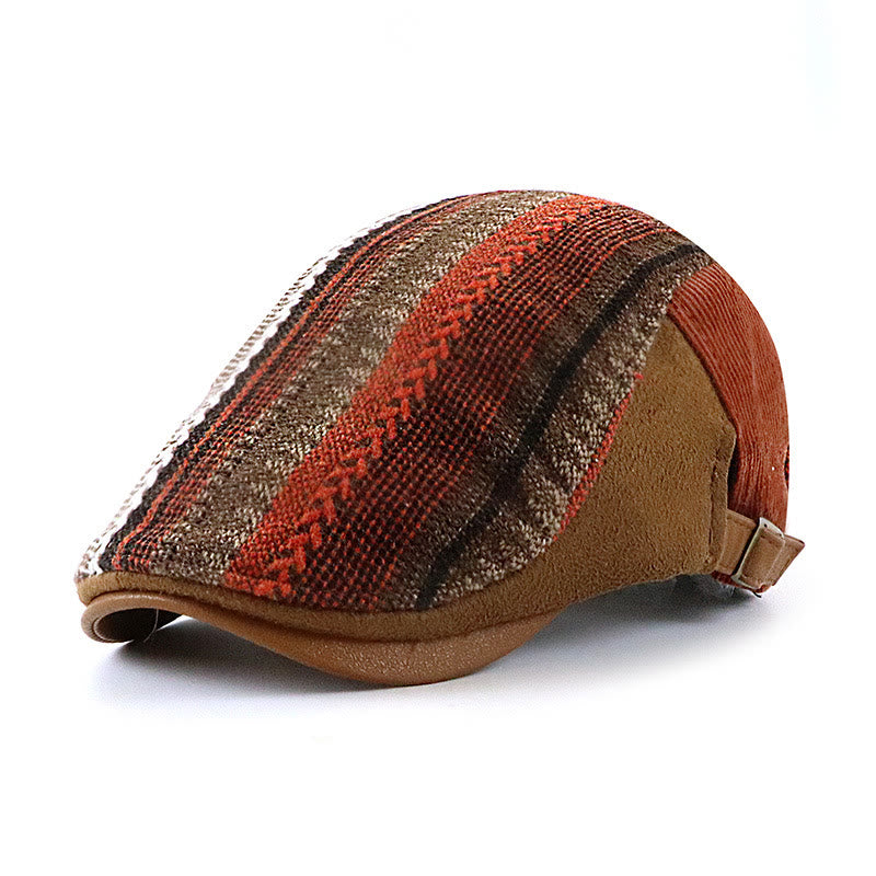 Cappello basco con parte superiore piatta e patchwork intrecciato con sorprendente trama - Arancia - Regolabile (22"-23 5/8") - image 4