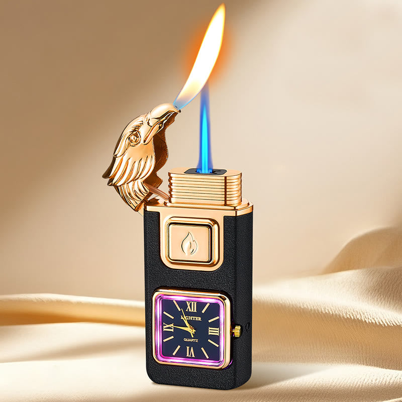 Accendino gonfiabile a LED a forma di testa d'aquila con orologio - Nero opaco - image 8