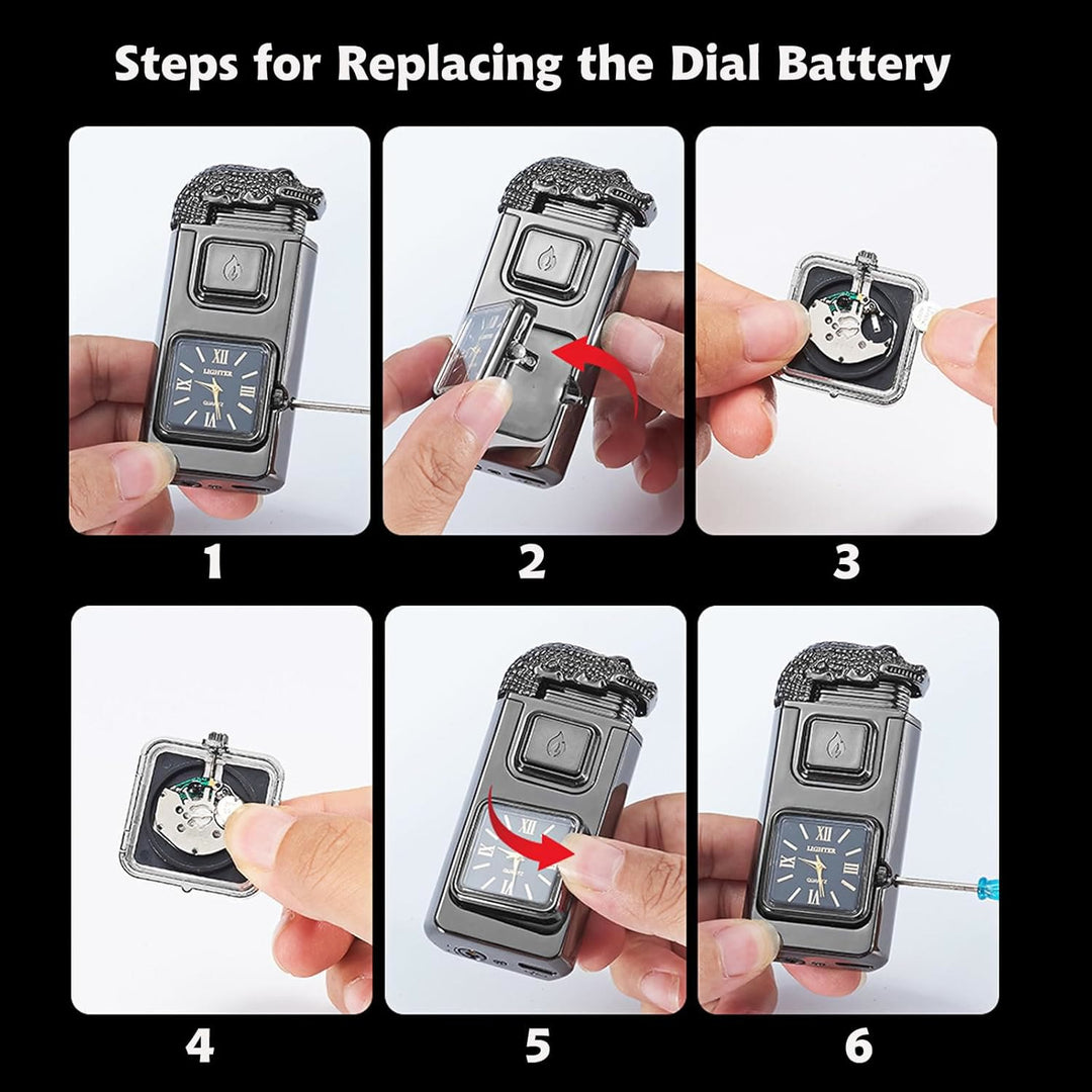 Accendino gonfiabile a LED a forma di pistola con orologio - image 4