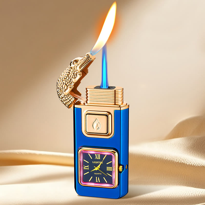 Accendino gonfiabile a LED a forma di testa di coccodrillo con orologio - Blu - image 9