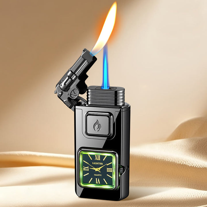 Accendino gonfiabile a LED a forma di pistola con orologio - Nero - image 7